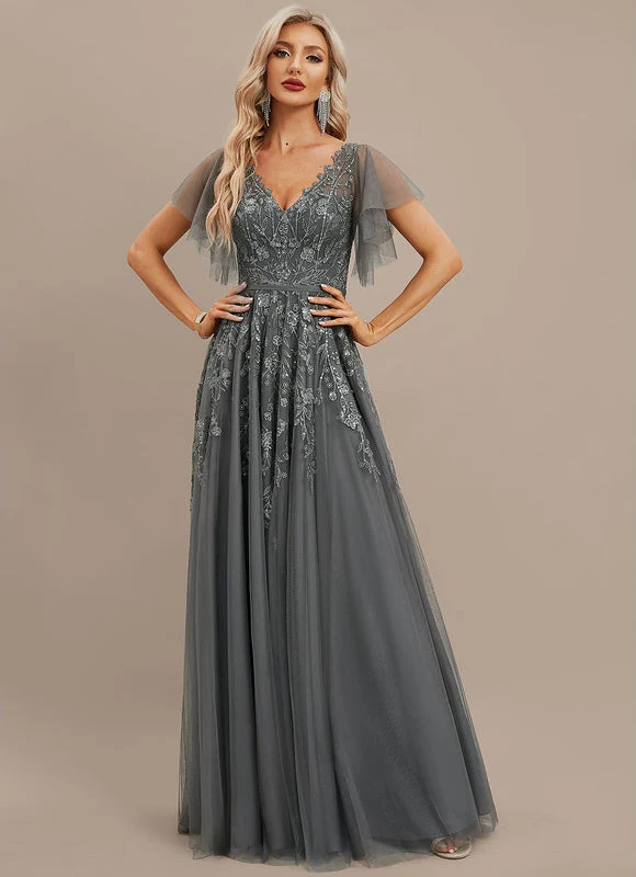 Robe Dentelle Grise Élégante – Image 5