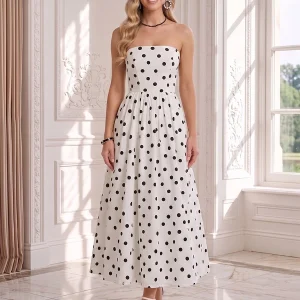 Robe d'Invité de Mariage Ligne A/Princesse Sans Bretelles, Longueur Cheville with Fronces