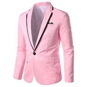 Veste de Soirée Pour Homme, Coupe Ajustée, Revers Crantés, Simple Boutonnage, Un Bouton