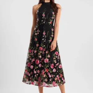 Robe Dentelle Cocktail Florale