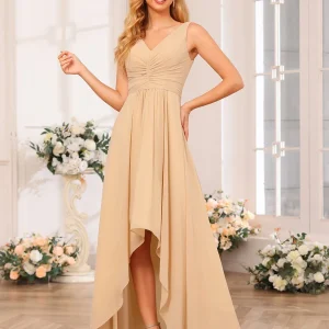 Forme Princesse Col V Longue Robes de soirée de mariage avec poches