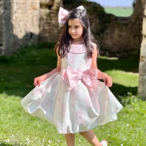 Lena - Robe fille col bateau