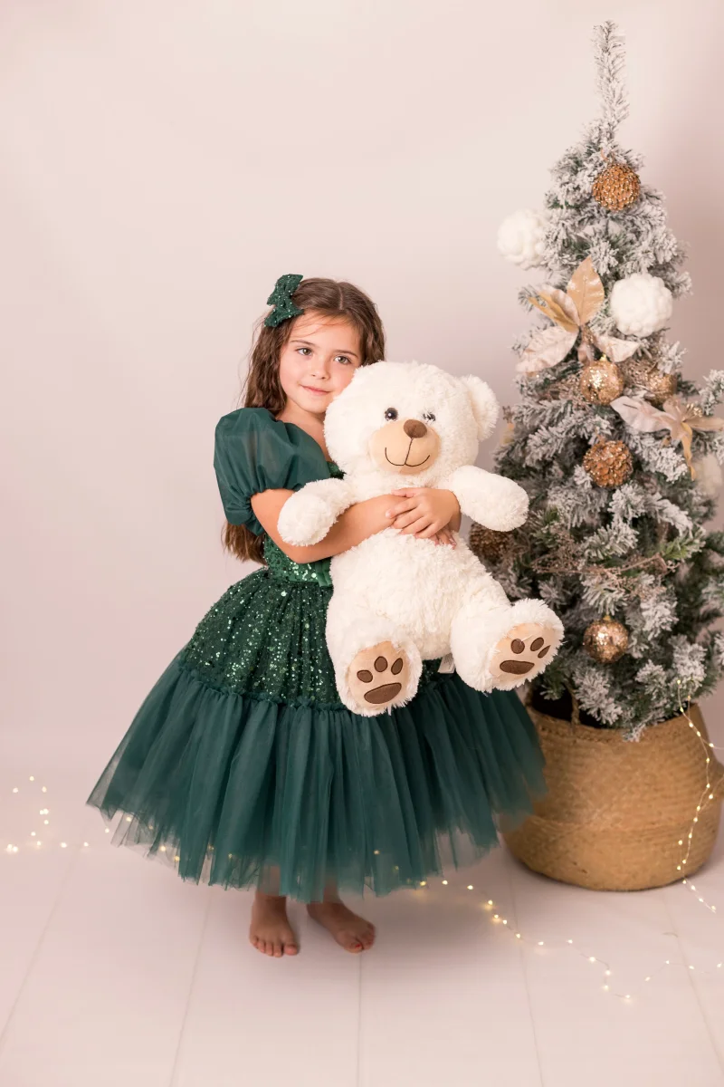 Olivia - Robe de fête à manches en sequins et tulle pour fille – Image 4