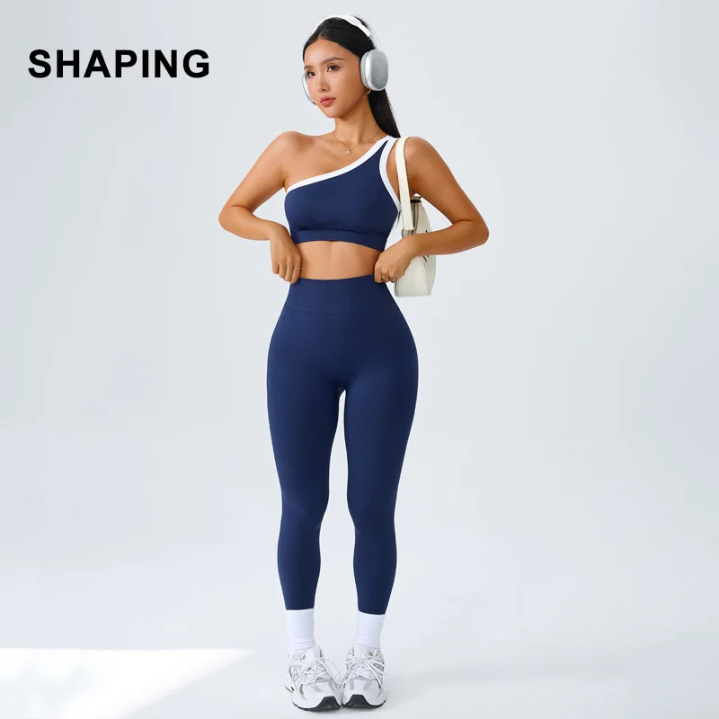 Ensemble de sport à Épaule Unique – Style Européen & Taille Haute