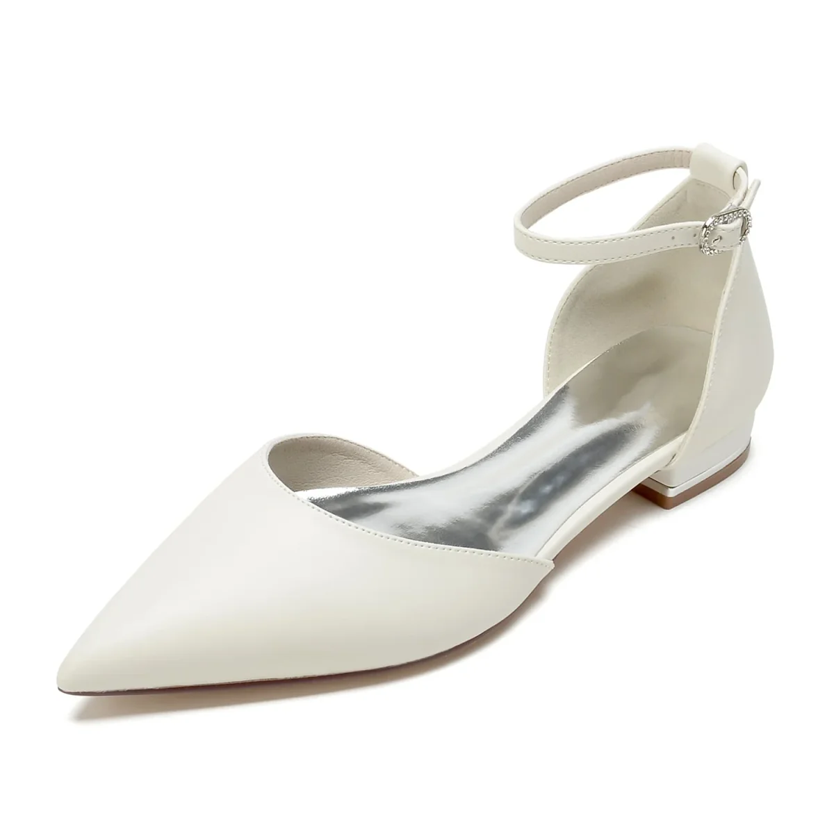 Chaussures de Soirée à Talon Plat et Bout Fermé En Pu pour Femmes avec Bride à la Cheville – Image 7