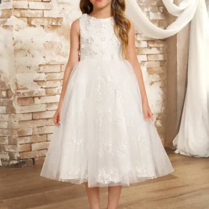 Robe Dentelle Fille Tulle Floral