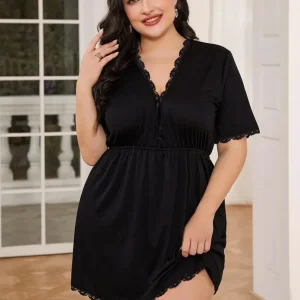 Chemise de Nuit Courte Grande Taille