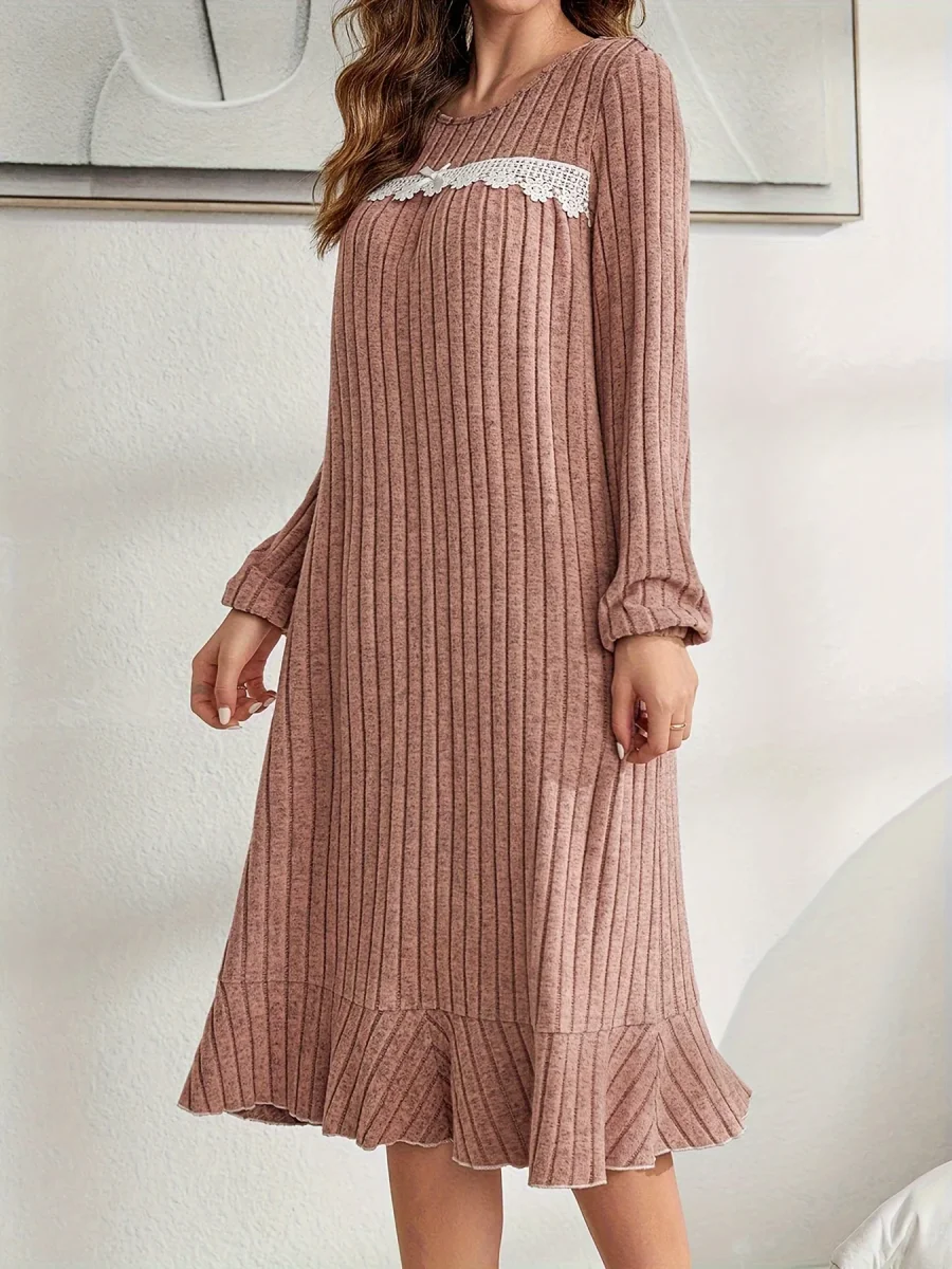 Chemise de Nuit pour Hiver à Manches Longues – Image 4