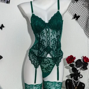 Ensemble Lingerie Coquine Transparente 3 Pièces