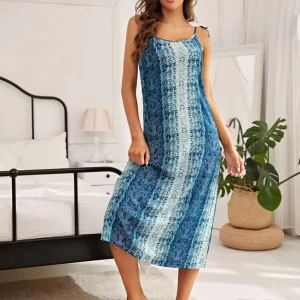 Nuisette Longue en Dégradé Bleu